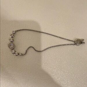 Silver Crystal Accent Adjustable Bracelet - Women Jewelry MK